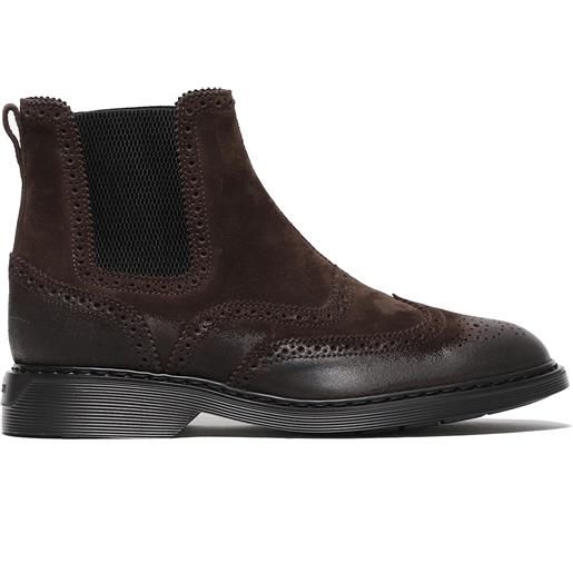 Hogan stivaletto in suede ebano anticato