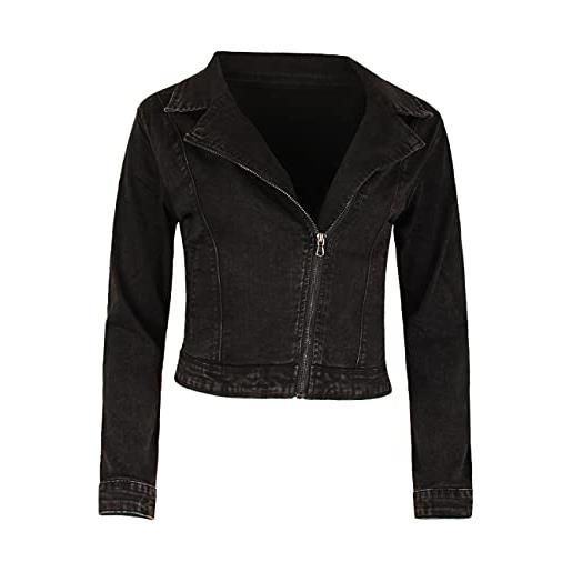 Fraternel giacca di jeans donna blouson denim stretch taglia: l