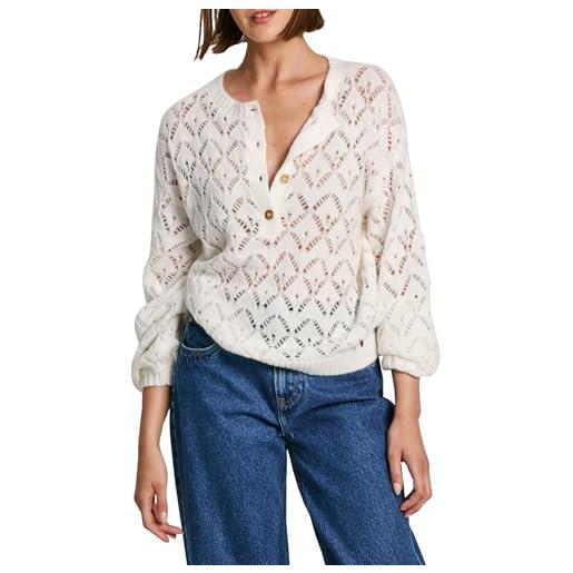 Pepe Jeans hailey polo maglieria, bianco (mousse white), xs donna