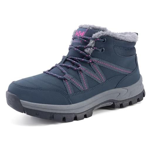 Moudn donna stivali da neve invernali stivaletti antiscivolo outdoor trekking donna scarpe per inverno caldi foderati pelliccia