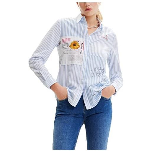 Desigual cam_hamburgo 5151 maglietta, blu, xl donna