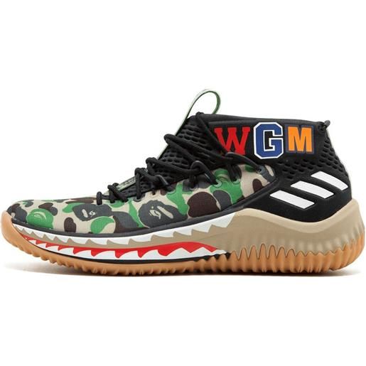 adidas x bape sneakers dame4 "green shark abc camo" - nero