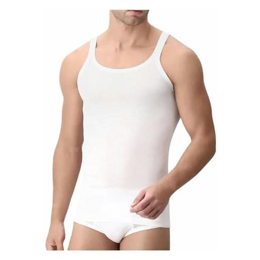 3 Canottiere Uomo Con Scollo A V - 100% Cotone, Delicate Sulla Pella, Taglia M - Foto 8