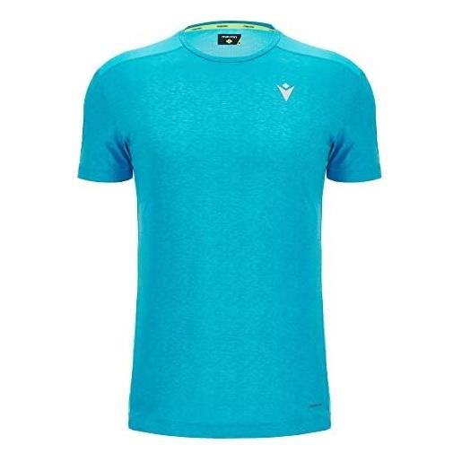 Macron run start scd ralph t-shirt print nsky mel ss man, maglia uomo, blu sky, xl