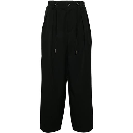 SONGZIO pantaloni con piega incrociata - nero