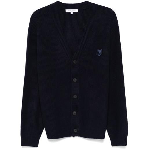 Maison Kitsuné cardigan bold fox head a coste - blu