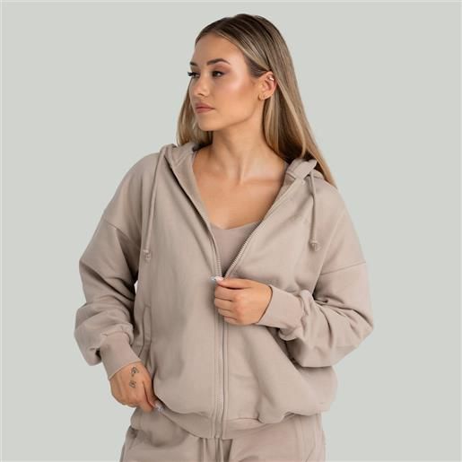 STRIX felpa con cappuccio e zip da donna taupe