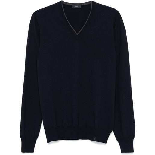 Fay maglione con scollo a v - blu