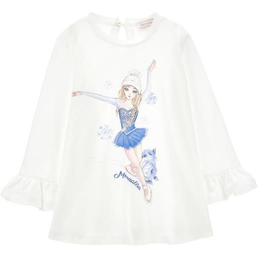 Monnalisa t-shirt pattinatrice con strass