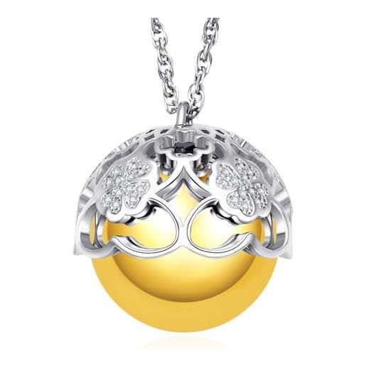 SAGA GIOIELLI - Collana Chiama Angeli Gravidanza Ciondolo Richiamo Degli Angeli Gravidanza, Idee Regali per Donne Incinte come Porta Fortuna, Regalo per Futura Mamma (Albero Della Vita