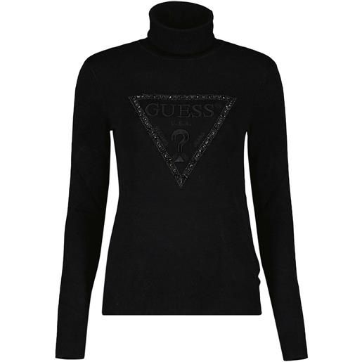 GUESS maglione dolcevita logo strass noemi donna