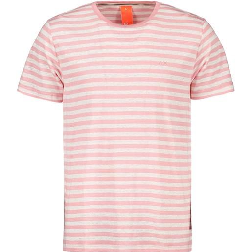 SUN 68 t-shirt in lino a righe