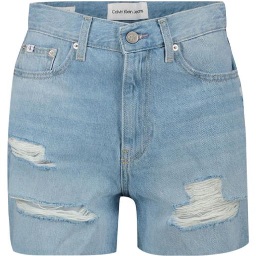 CALVIN KLEIN short in denim mom con rotture donna
