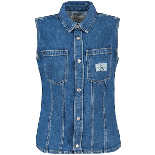 CALVIN KLEIN camicia smanicata in denim donna