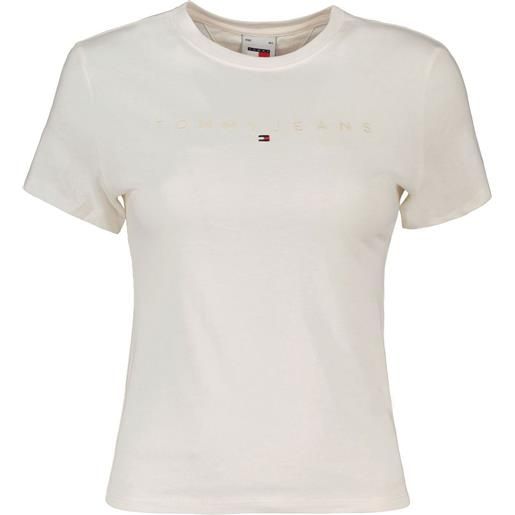 TOMMY JEANS t-shirt slim linear logo donna