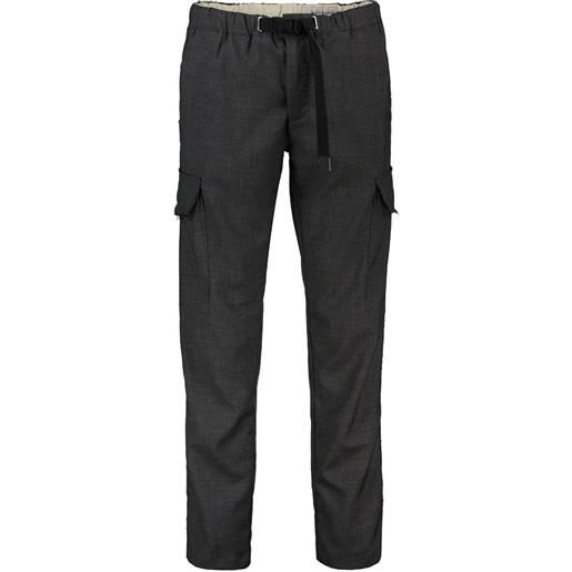 WHITE SAND pantalone cargo effetto lana taglio vivo