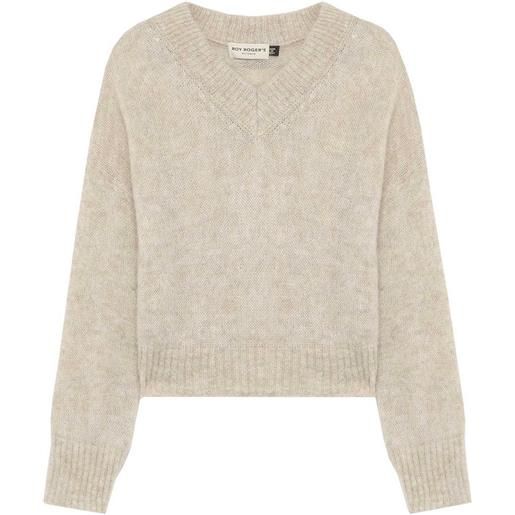 ROY ROGERS maglione scollo v misto mohair donna