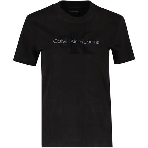 CALVIN KLEIN t-shirt logo in ciniglia donna