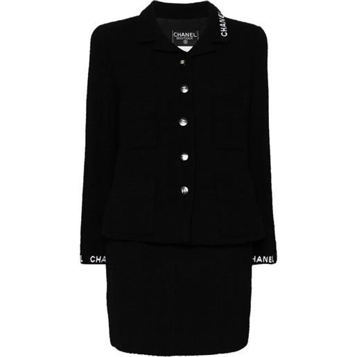 CHANEL Pre-Owned - tailleur con gonna 1995 - donna - seta/lana/nylon - 42 - nero