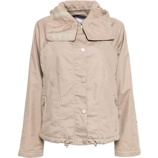 CHANEL Pre-Owned - giacca sport line con zip 2002 - donna - cotone/poliestere/poliuretano/poliestere - 38 - toni neutri