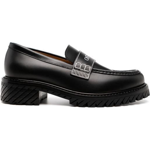 Off-White mocassini military con stampa - nero