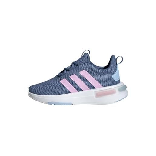 adidas racer tr23 shoes kids, scarpe da corsa, crew blue/lilac/blue dawn, 38 eu