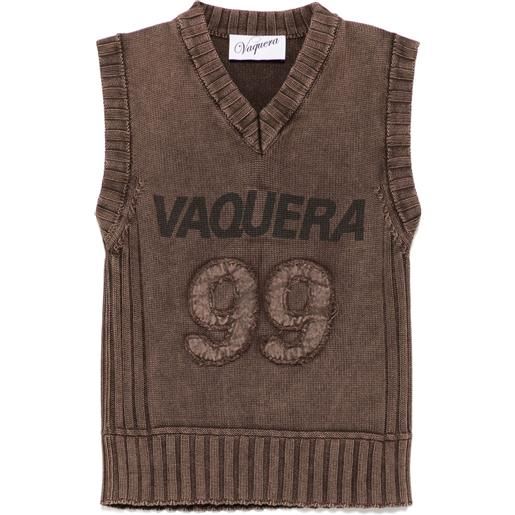 Vaquera canotta a coste - marrone