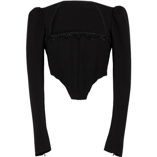 TWINSET top con scollo a bustino - nero