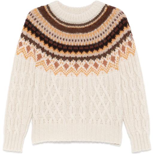 Moncler Grenoble maglione a maglia intrecciata - toni neutri