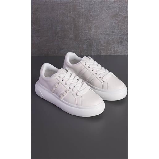 TWINSET sneakers TWINSET con inserti in strass bianche, colore bianco