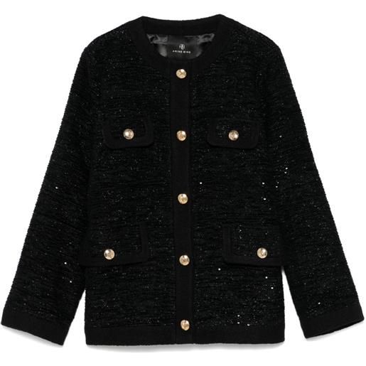 ANINE BING giacca in tweed - nero