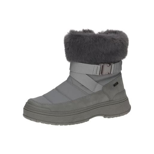 CAPRICE stivali invernali da donna senza tacco vegan idrorepellenti, nero (black comb), 38,5 eu