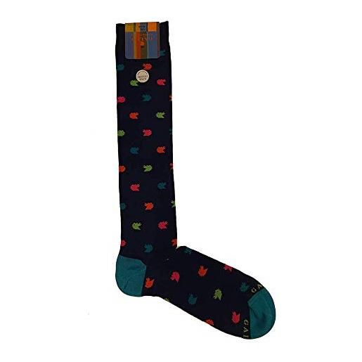 Gallo calze uomo cotone super-leggero blu fantasia teste taglia unica 40-45 (art. Ap507879 col. 12679)