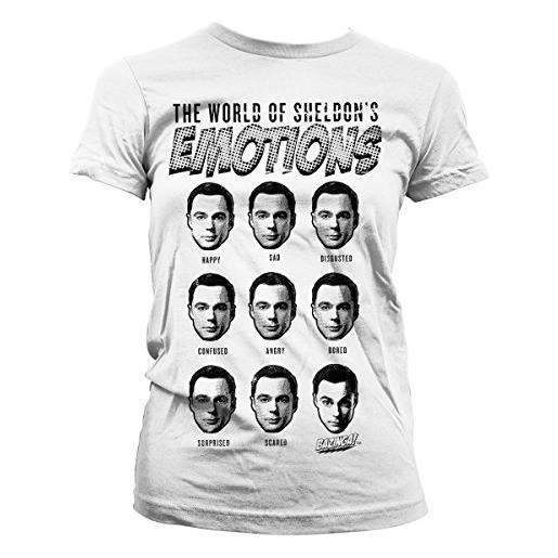 The Big Bang Theory licenza ufficiale sheldons emotions maglietta donna mezze maniche (bianca), medium