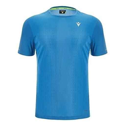 Macron run prime scd clifton t-shirt print paris blue ss man, uomo, blu, m