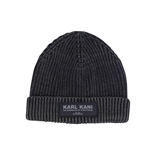 Karl Kani berretto unisex ka234-023-1 kk woven bold washed beanie, nero , taglia unica