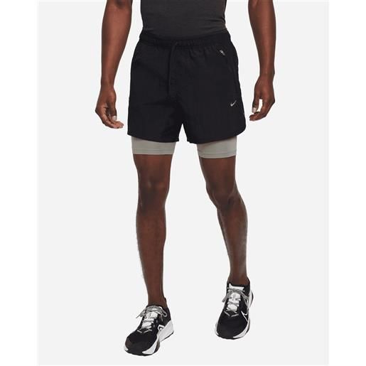 Nike stride 2in1 5in reflective m - short running - uomo - nero