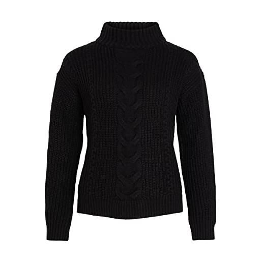 Vila vioa noos-maglia a maniche corte, taglia l/s maglione, nero, xs donna
