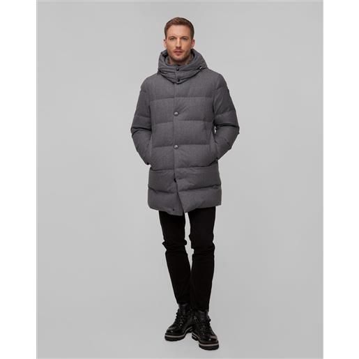 Woolrich giacca grigia in lana da uomo Woolrich luxe long parka