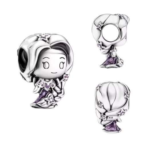 Genérico charm in argento sterling 925 rapunzel, compatibile con ciondoli pandora e molti altri bracciali con ciondoli. , pequeño, argento, argento