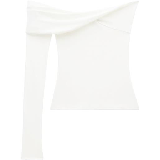 Courrèges top in jersey con design a incrocio - bianco