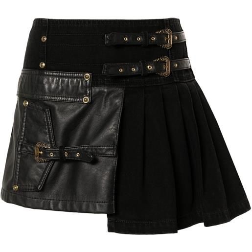Versace Jeans Couture minigonna con fibbia decorativa - nero