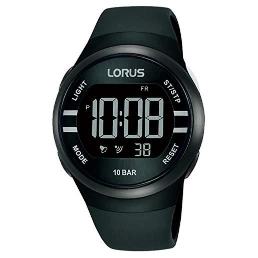 Lorus orologio digitale al quarzo con cinturino in silicone, nero, fashion