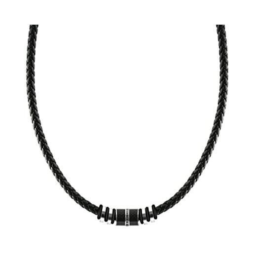 Collana Girocollo Nera Intrecciata A Mano Con Perline, Metallo Regolabile 30-38 Cm, Gioiello Minimal Chic Per Donna - 4