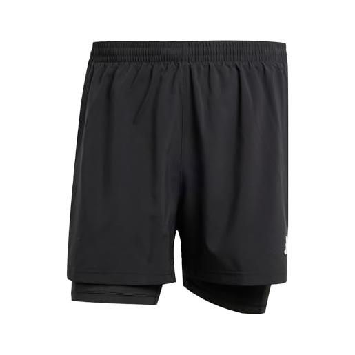 adidas uomo own the run climacool 2in1 short, black, xs