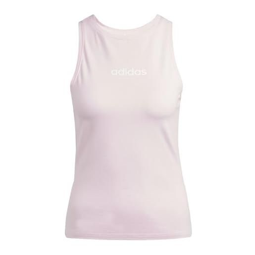 Adidas femme essentials linear slim cotton tank, glow blue/white, xl
