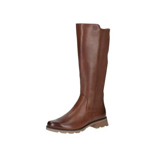 CAPRICE stivali alti da donna con tacco eleganti al ginocchio, marrone (cognac comb), 38 eu