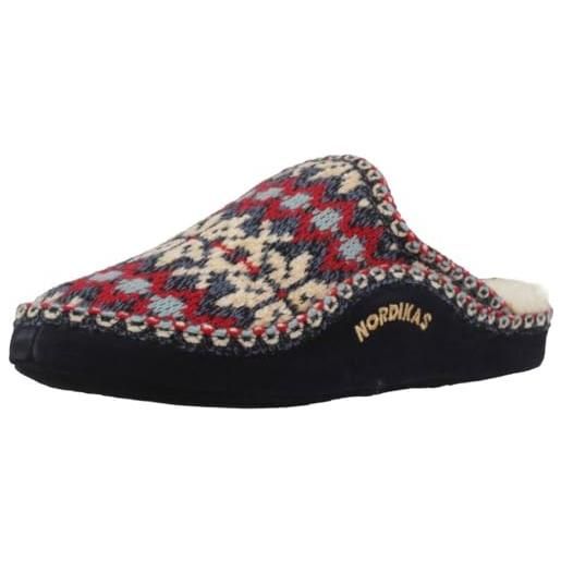 Nordikas classic, pantofole aperte sul retro donna, blu (marino), 39 eu
