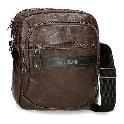 Pepe Jeans horley - borsa messenger da uomo, marrone, taglia unica, tracolla portatile