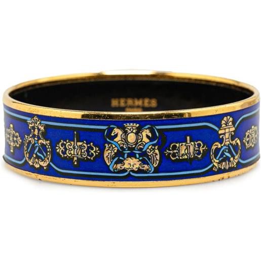 Hermès Pre-Owned - bracciale rigido 65 con stampa su smalto 2000-2020 - donna - smalto/placcatura in oro - taglia unica